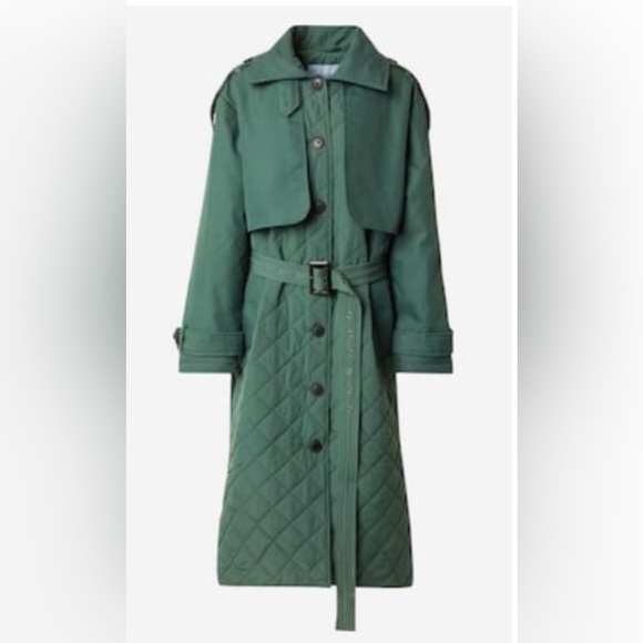 Jackets & Blazers - New without tags quilted green trench coat
